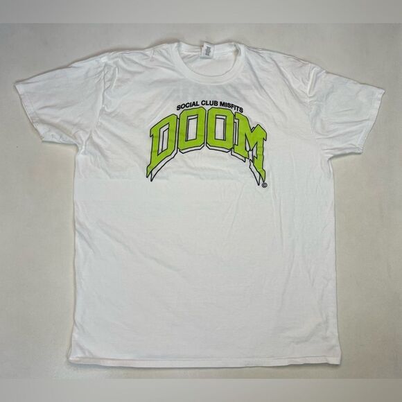 Social Club Misfits Doom Graphic T-shirts Men XXL White Short Sleeve Music - Picture 1 of 6